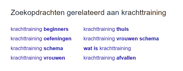 gerelateerde zoekopdrahcten krachttraining