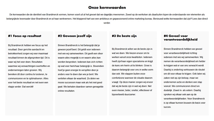 kernwaarden brandmerck