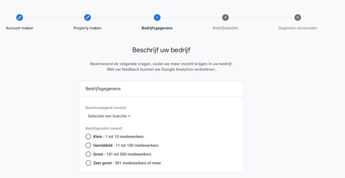 Google Analytics 4 Bedrijfsgegevens