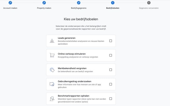 Google Analytics 4 Bedrijfsdoelen